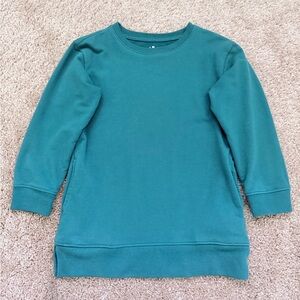 Kids Girls Teal Sweatshirt by Primary, size 4-5